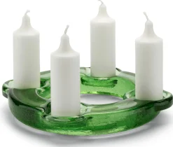 Kerzenhalter * Farbglashütte Lauscha Adventskranz Thüringer Waldglas