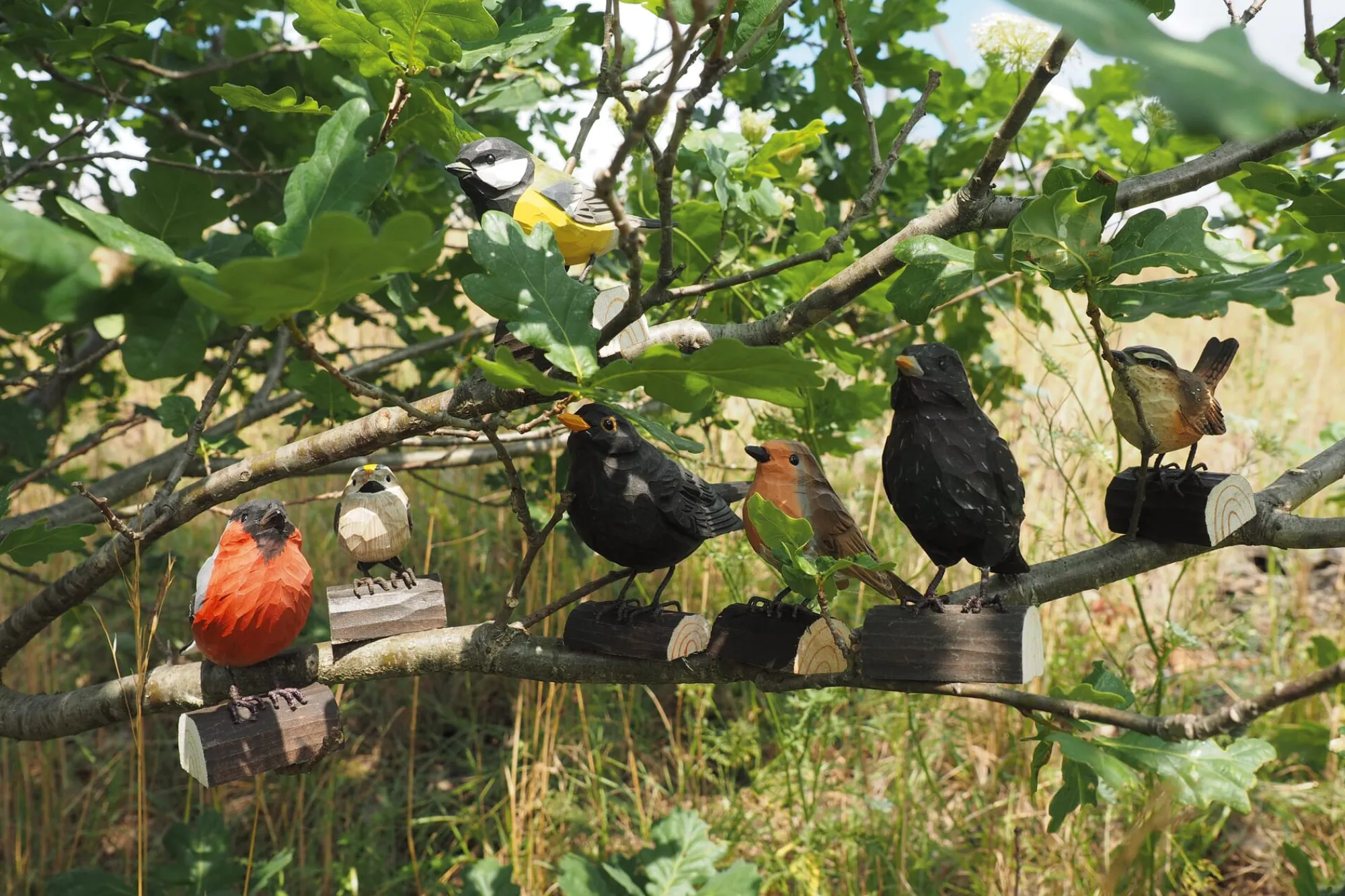 Gartendekoration * Wildlife Garden Amsel Lindenholz handgeschnitzt