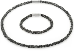 Schmuck * Maria Rzewuska Designerschmuck Armband gestrickt, Silber oxidiert