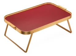 Serviertabletts|Servierzubehör * Kaymet London Bett-Tablett Aluminium faltbar Weinrot
