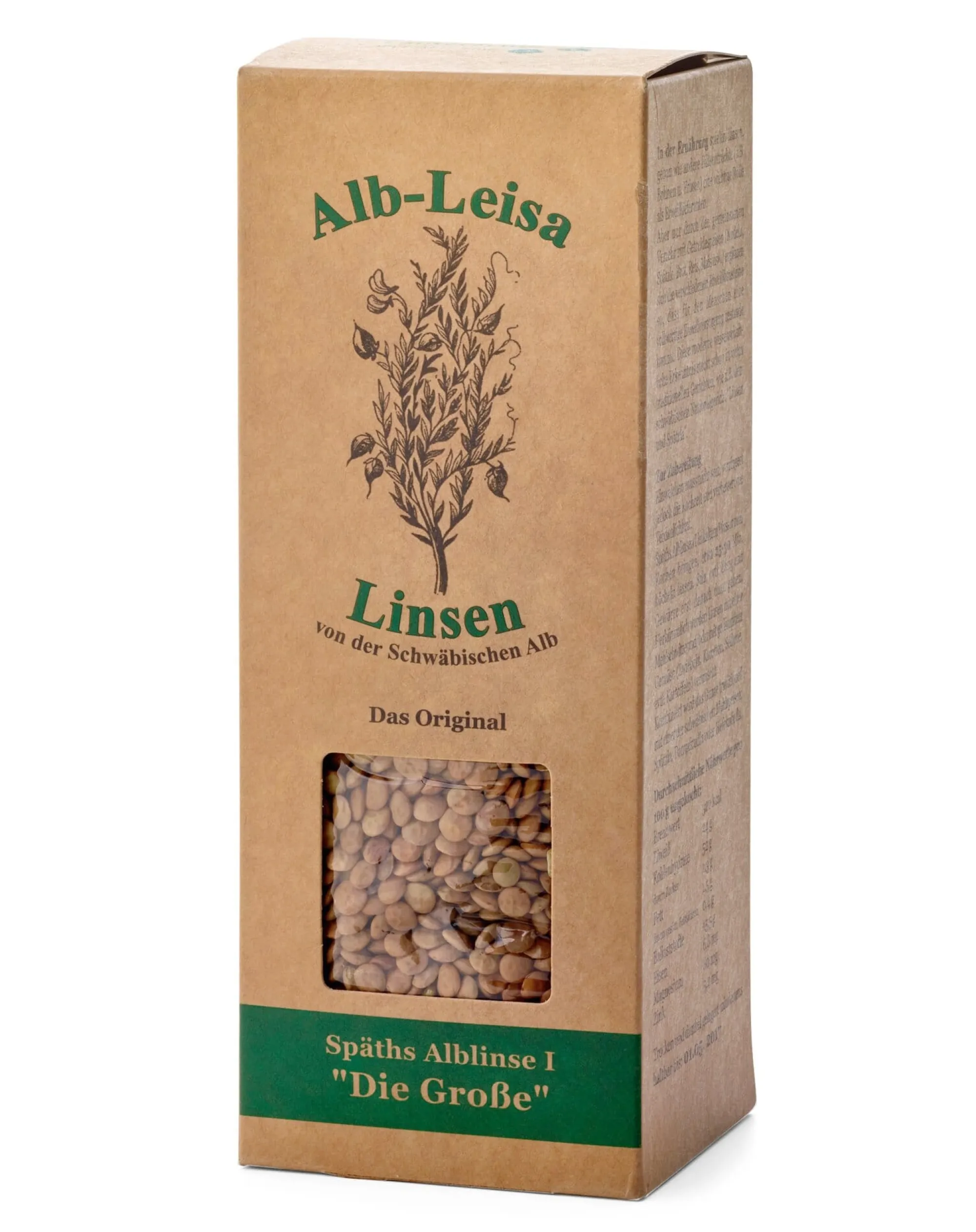 Hülsenfrüchte * Öko- Erzeugergemeinschaft Alb-Leisa Bio-Alb-Leisa Späth’s Alblinse groß