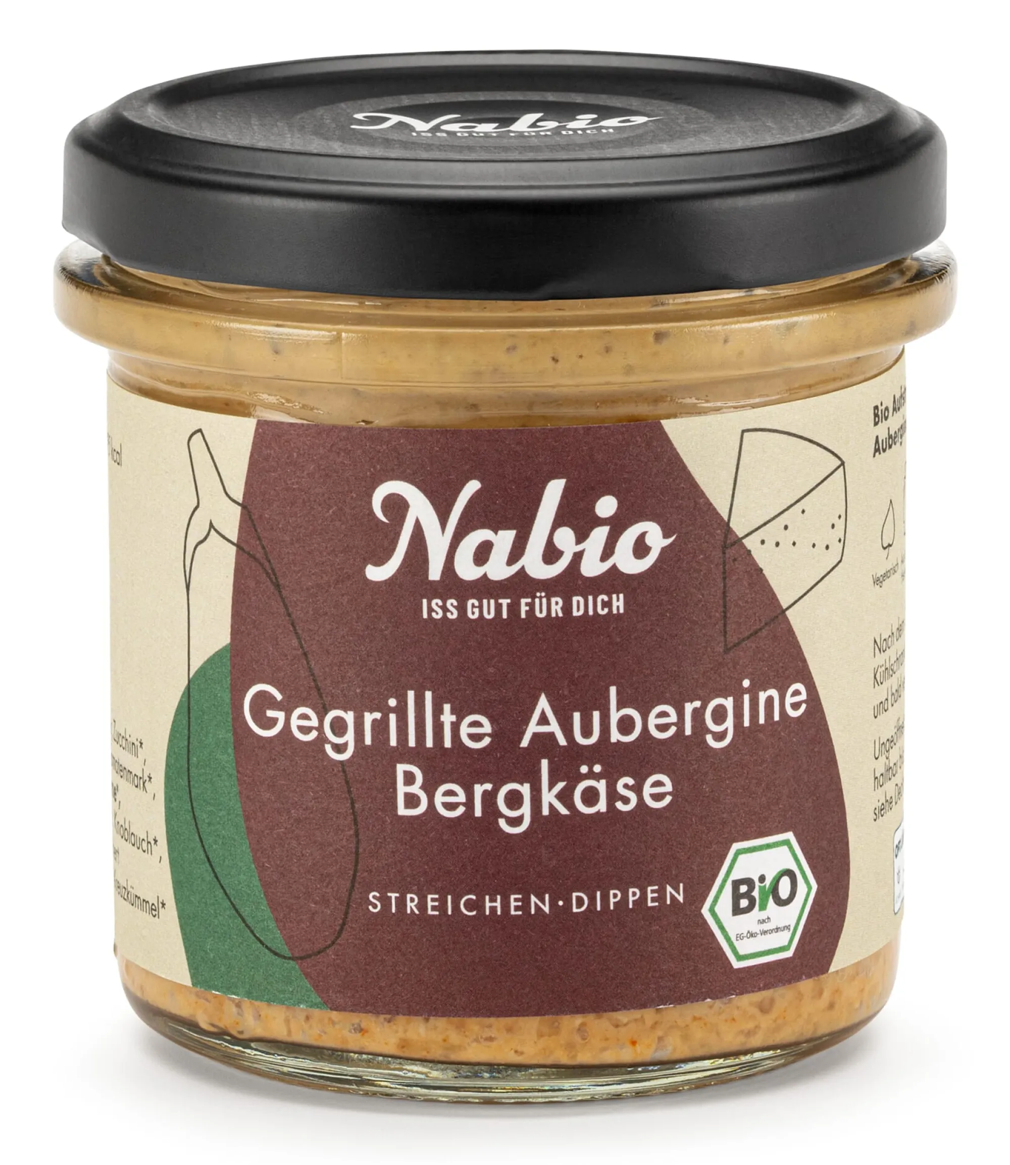 Herzhafte Brotaufstriche * NABA Feinkost Bio-Aufstrich Aubergine-Bergkäse