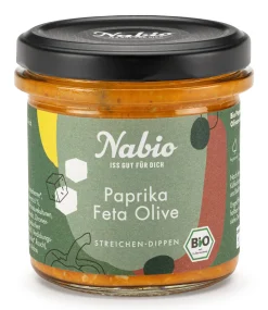 Herzhafte Brotaufstriche * NABA Feinkost Bio-Aufstrich Paprika-Feta-Olive