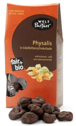 Pralinen * WeltPartner Bio-Physalis in Edelbitterschokolade