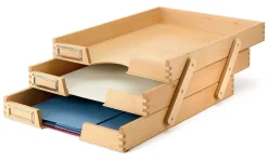 Archivboxen * Manufactum Briefkorb Buchenholz dreifach
