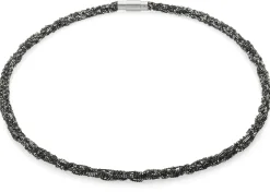 Schmuck * Maria Rzewuska Designerschmuck Collier gestrickt, Silber oxidiert