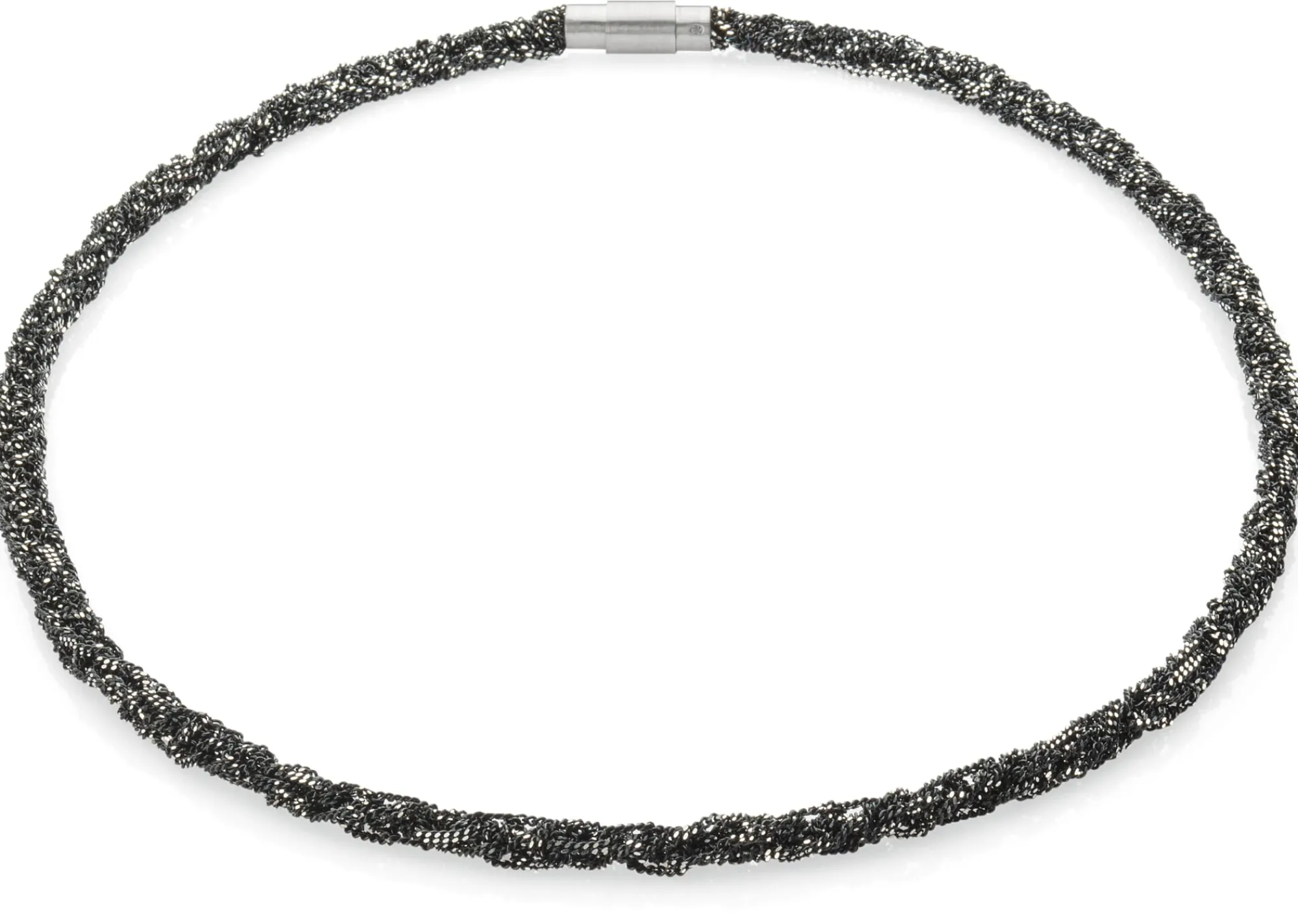 Schmuck * Maria Rzewuska Designerschmuck Collier gestrickt, Silber oxidiert
