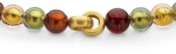 Schmuck * Ménard Collier Muranoglas, Bordeaux-Grün-Gold