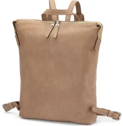 Rucksäcke * Harold’s Lederwaren Damen-Backpack Rindleder Taupe