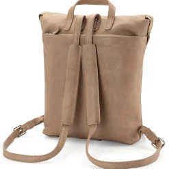 Rucksäcke * Harold’s Lederwaren Damen-Backpack Rindleder Taupe