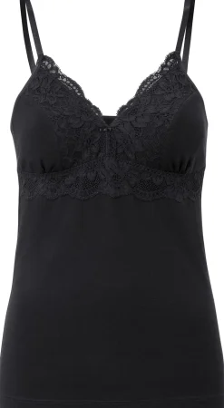 Wäsche * Comazo Damen-BH-Hemd mit Spitze Schwarz