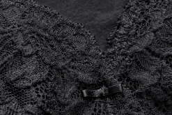 Wäsche * Comazo Damen-BH-Hemd mit Spitze Schwarz