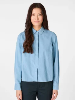 Blusen * Knowledge Cotton Apparel Daenbuse Feincord Hellblau