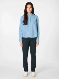 Blusen * Knowledge Cotton Apparel Daenbuse Feincord Hellblau