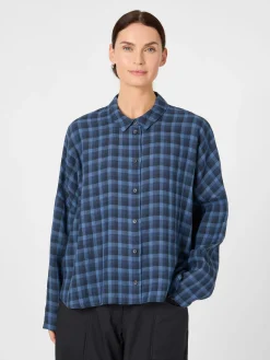 Blusen * Oska Damenbluse kariert Blau