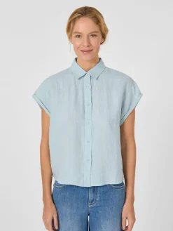 Blusen * Knowledge Cotton Apparel Daenbue Kurzar Hellblau