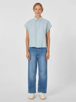 Blusen * Knowledge Cotton Apparel Daenbue Kurzar Hellblau
