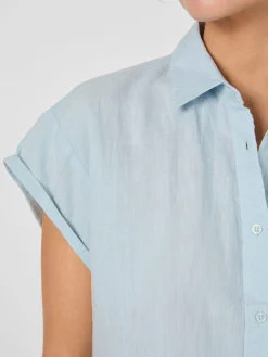 Blusen * Knowledge Cotton Apparel Daenbue Kurzar Hellblau
