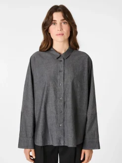 Blusen * Oska Damen-Bluse meliert Grau
