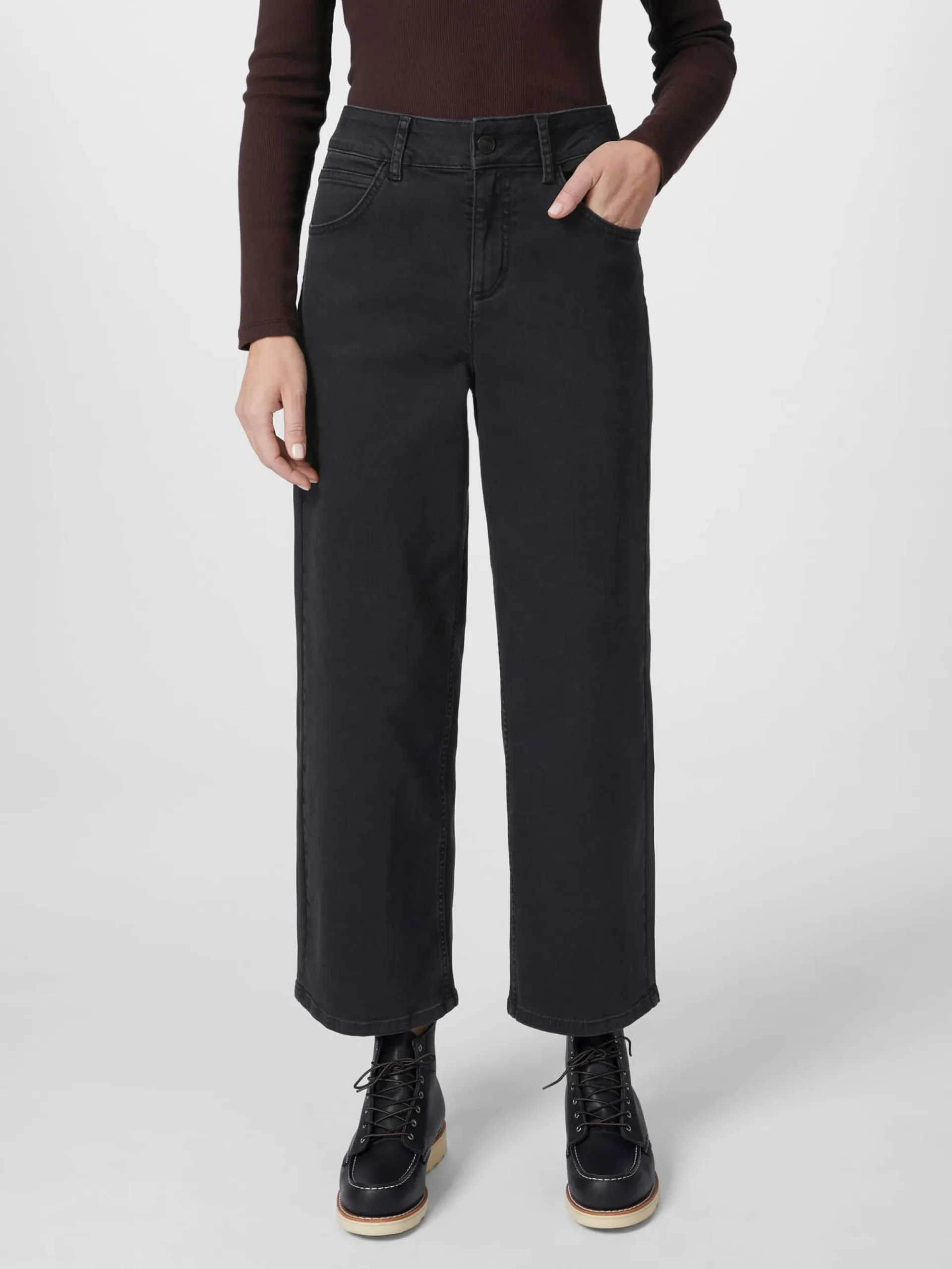 Hosen|Jeans * LANIUS Damen-Cropped-Jeans Schwarz