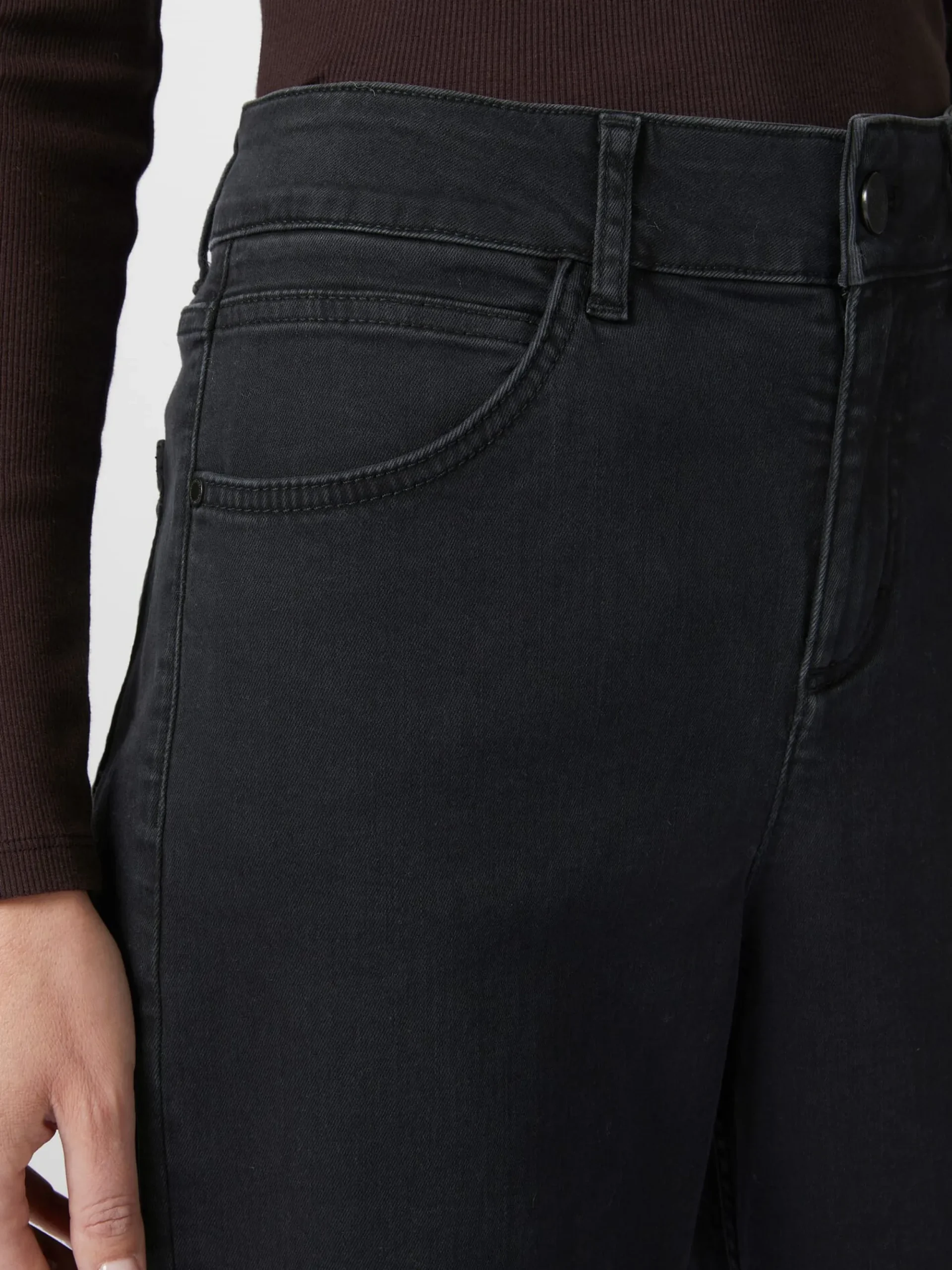 Hosen|Jeans * LANIUS Damen-Cropped-Jeans Schwarz