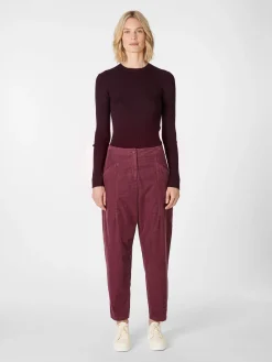 Hosen * Oska Damen-Feincordhose Weinrot