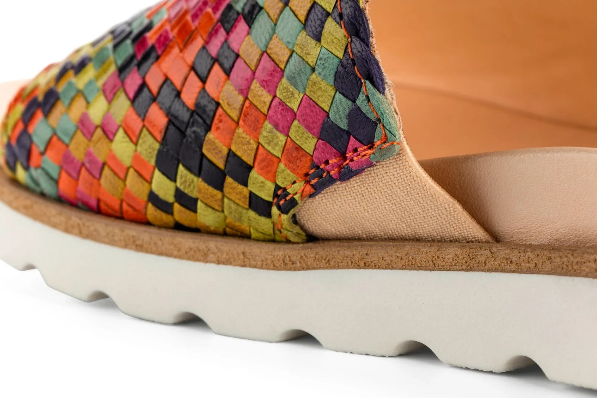 Sandalen|Freizeitschuhe * Werner Schuhe Damen-Flechtpantolette Multicolor