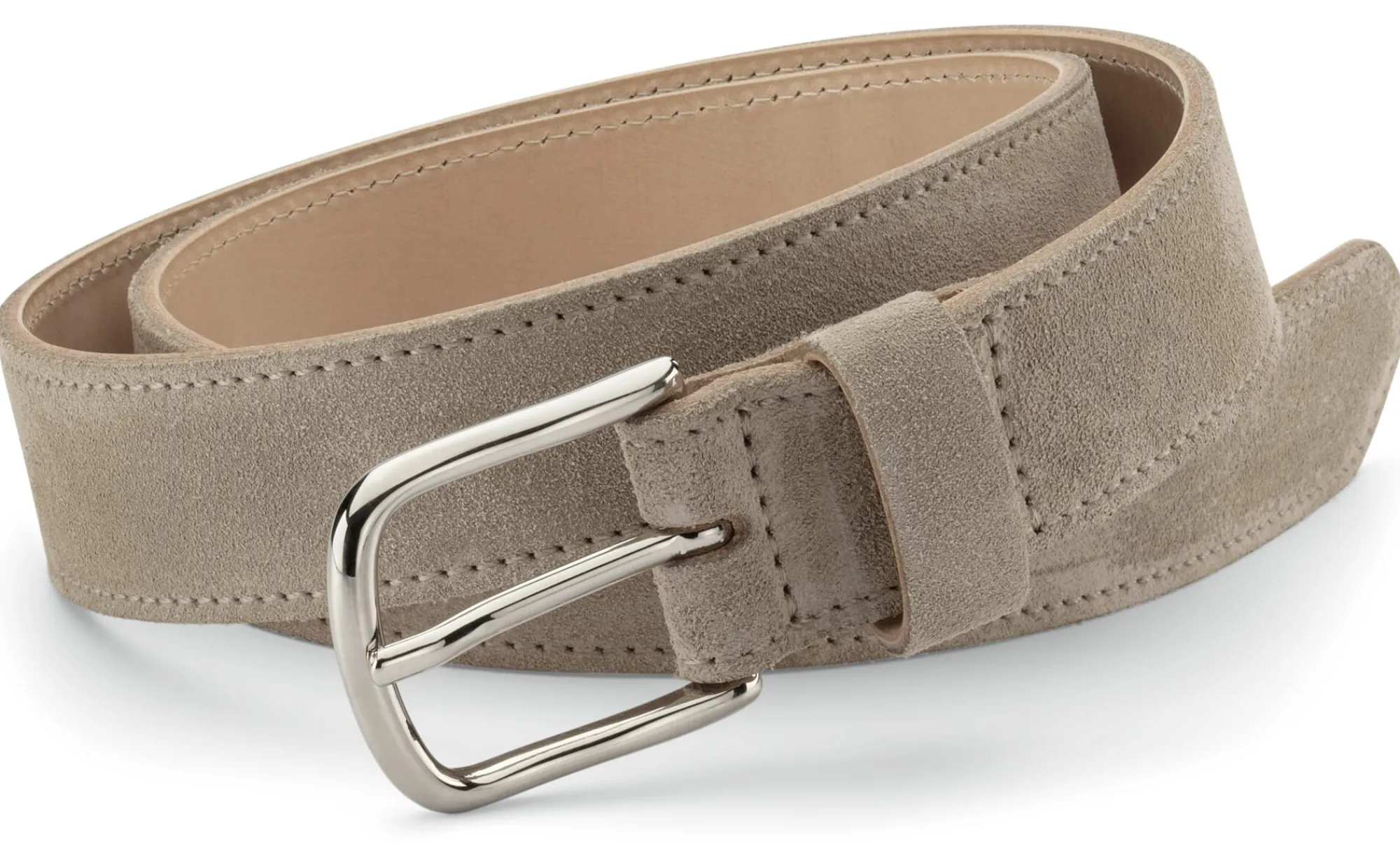 Gürtel * Kreis Ledermanufaktur Damengürtel Veloursleder Beige