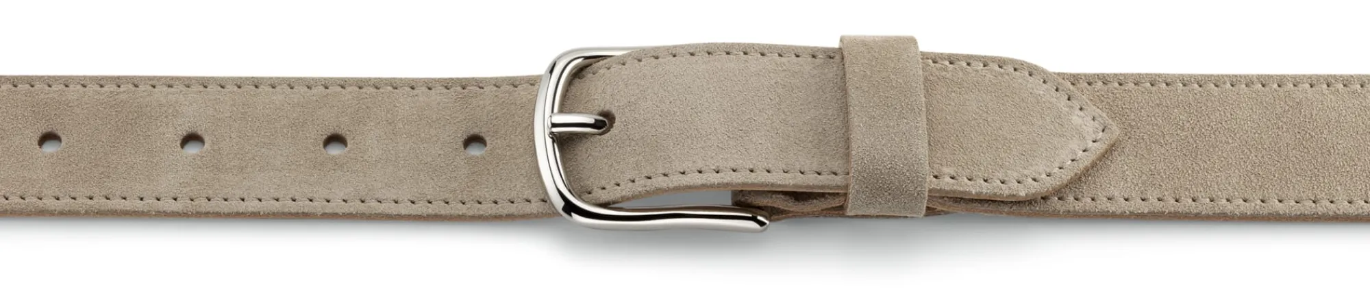 Gürtel * Kreis Ledermanufaktur Damengürtel Veloursleder Beige