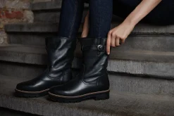Stiefel * Werner Schuhe Damenhalbstiefel Rindleder gefüttert Schwarz