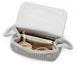 Umhänge- & Handtaschen * Allan K Damen-Handtasche geknüpft, hellgrau