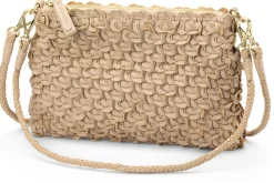 Umhänge- & Handtaschen * Allan K Damen-Handtasche strukturiert, champagner