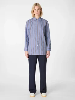 Blusen * Armedangels Daen-Hedbue getreift Hellblau