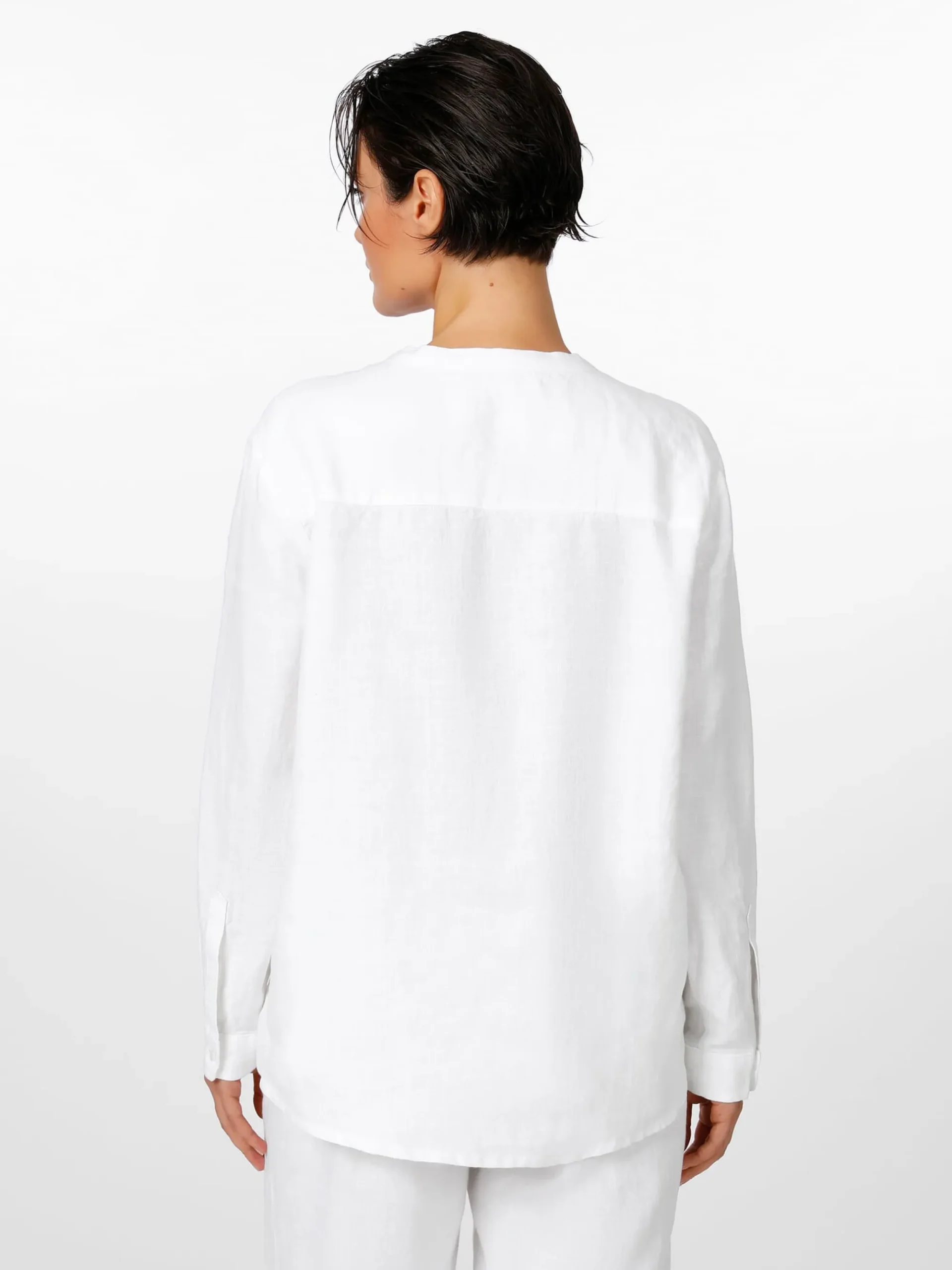 Blusen * LANIUS Damen-Hemdbluse Leinen Weiß