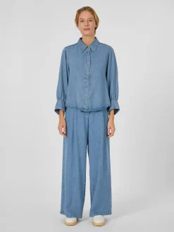 Blusen * LANIUS Damen-Jeansbluse TENCEL™ Denim