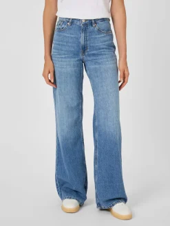 Hosen|Jeans * Kings of Indigo Damenjeans Flared Mittelblau