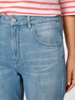 Hosen|Jeans * LANIUS Damenjeans Flared Mittelblau
