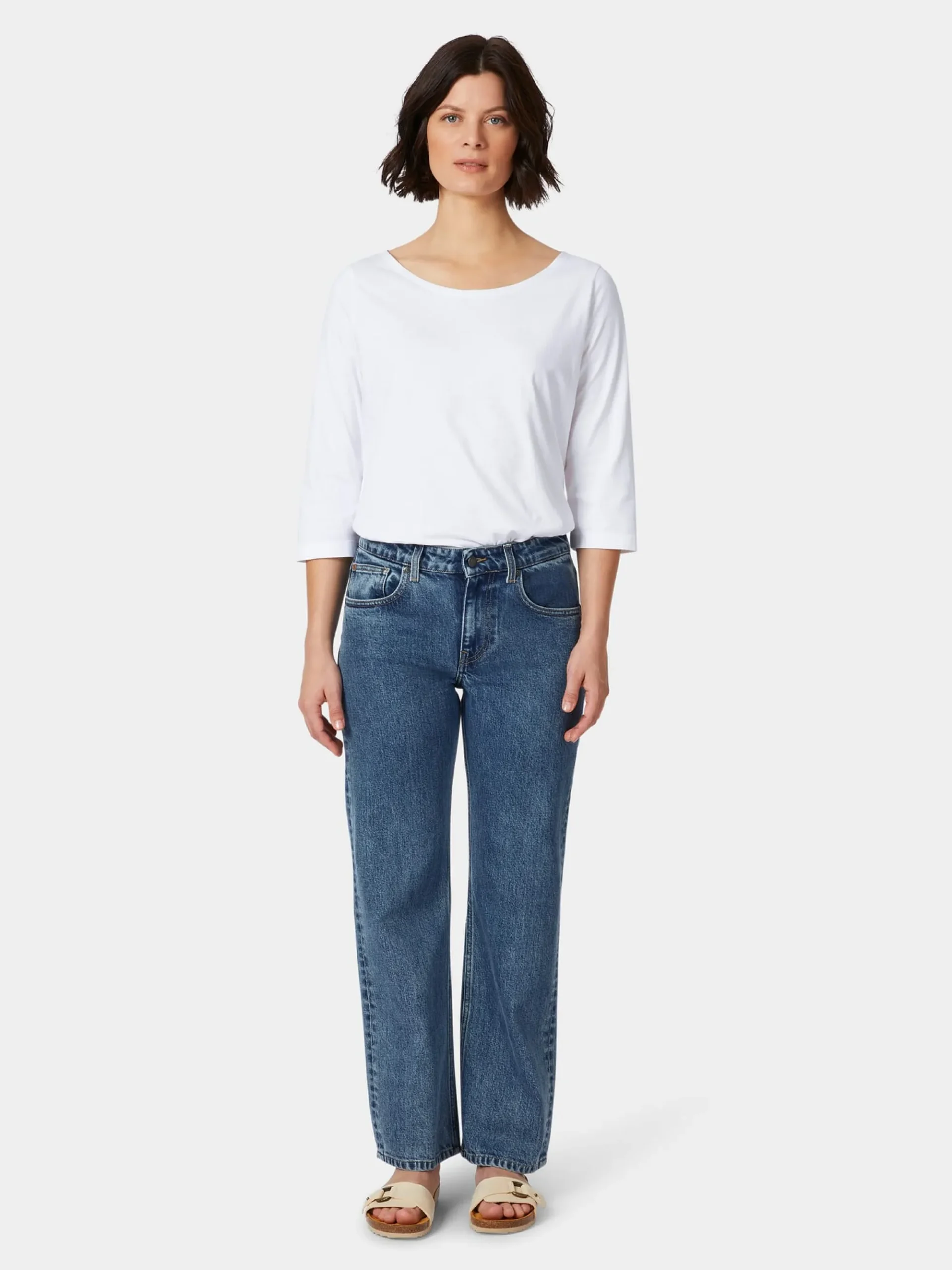 Hosen|Jeans * Mud Jeans Damenjeans gerades Bein Mittelblau