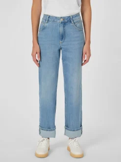 Hosen|Jeans * LANIUS Damenjeans mit Aufschlag Hellblau