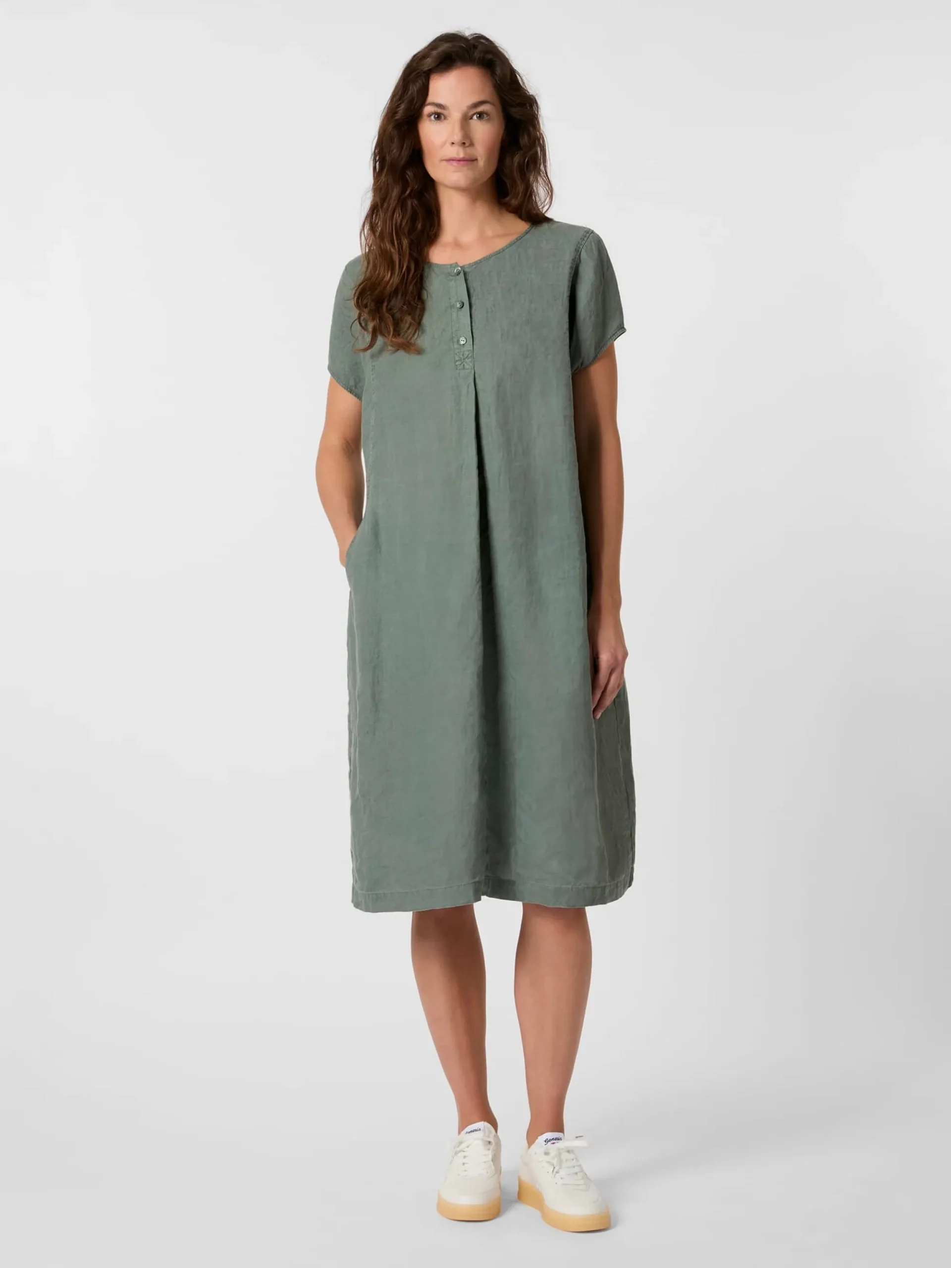 Kleider * Oska Damenkleid Hanf Kurzarm