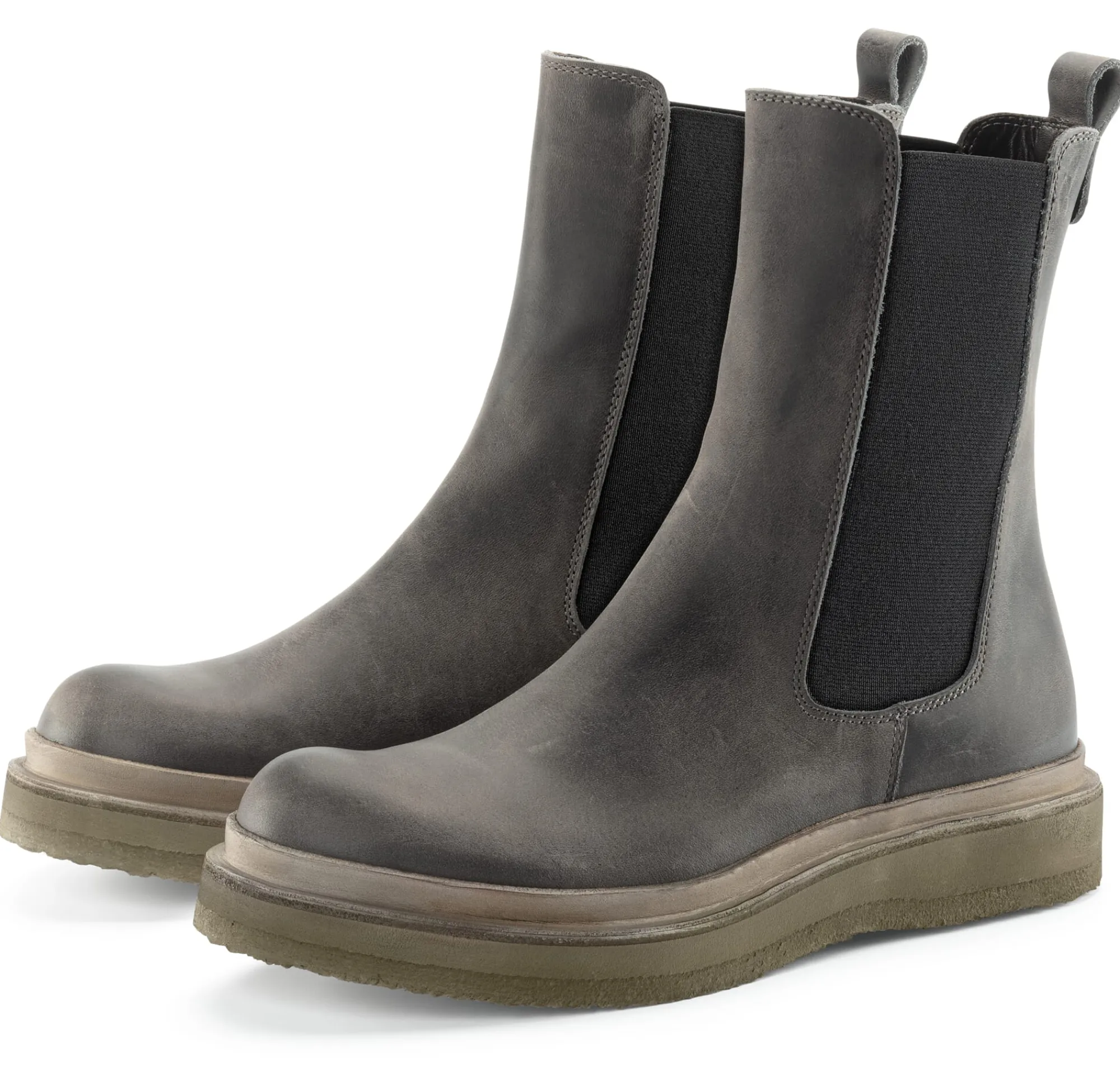Stiefel * Punto Pigro Damen-Lederboot Grau