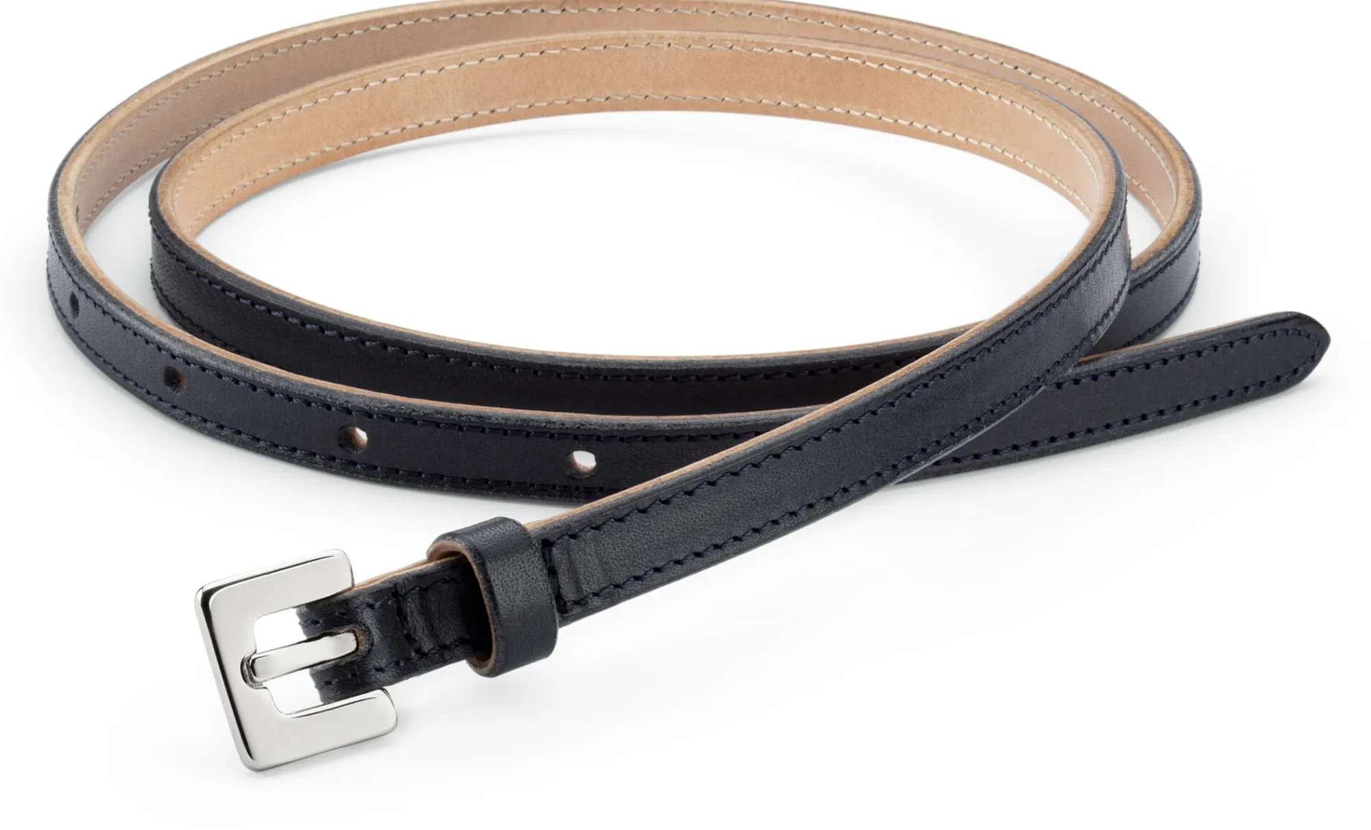 Gürtel * Kreis Ledermanufaktur Damen-Ledergürtel schmal Dunkelblau