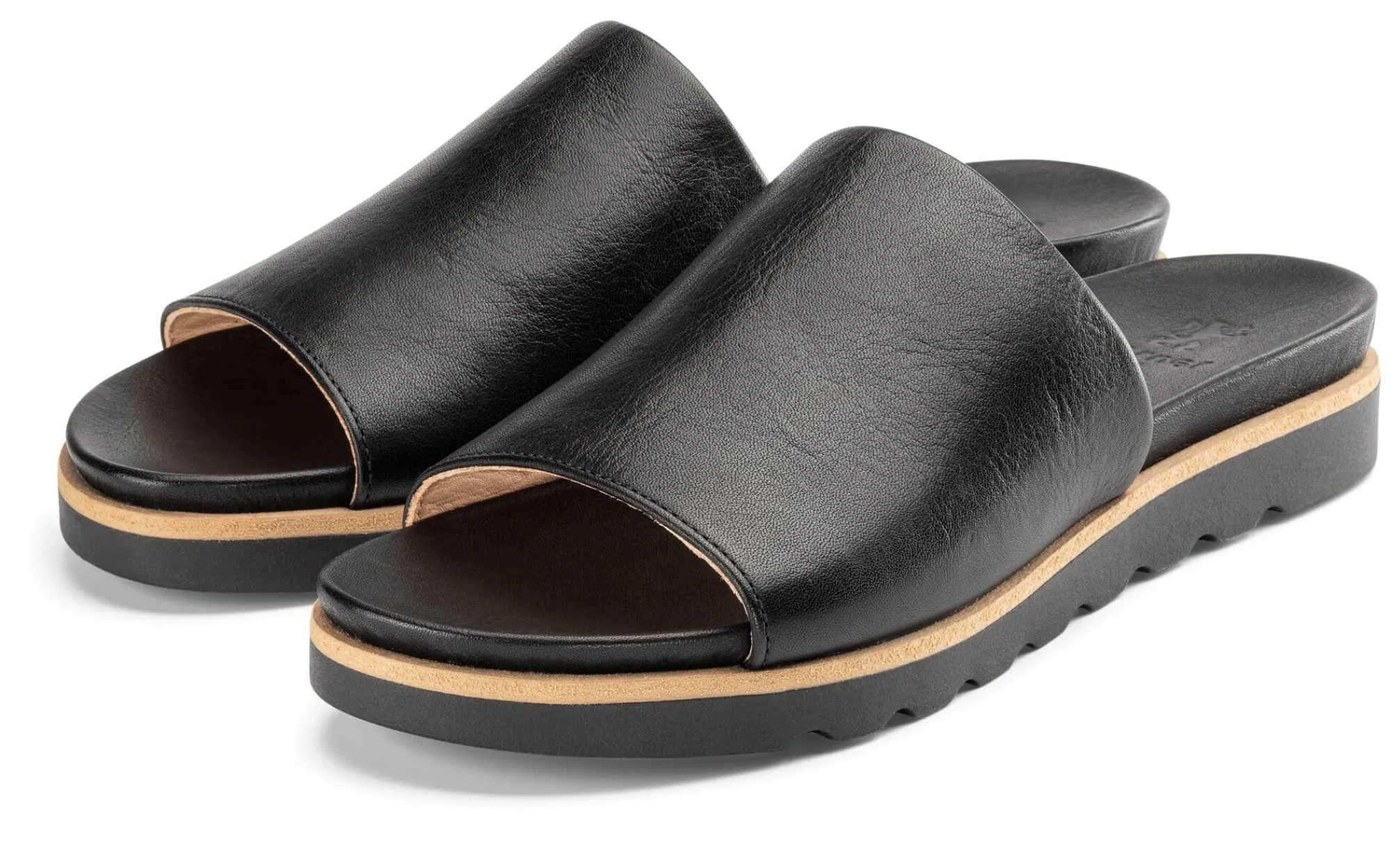 Sandalen|Freizeitschuhe * Werner Schuhe Damen-Lederpantolette Schwarz