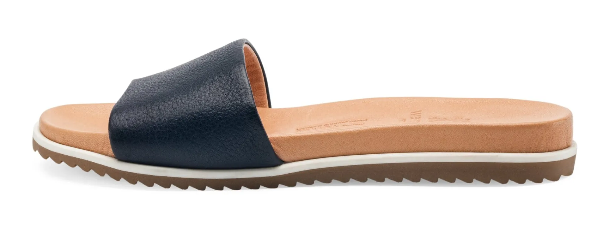 Sandalen|Freizeitschuhe * Werner Schuhe Damen-Lederpantolette Dunkelblau