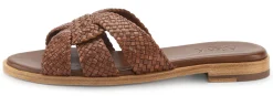 Sandalen|Freizeitschuhe * Allan K Damen-Lederpantolette geflochten Braun