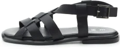 Sandalen|Freizeitschuhe * Ehm Damen-Ledersandale Schwarz