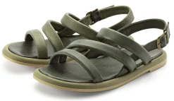 Sandalen|Freizeitschuhe * Werner Schuhe Damen-Ledersandale Grün