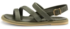 Sandalen|Freizeitschuhe * Werner Schuhe Damen-Ledersandale Grün