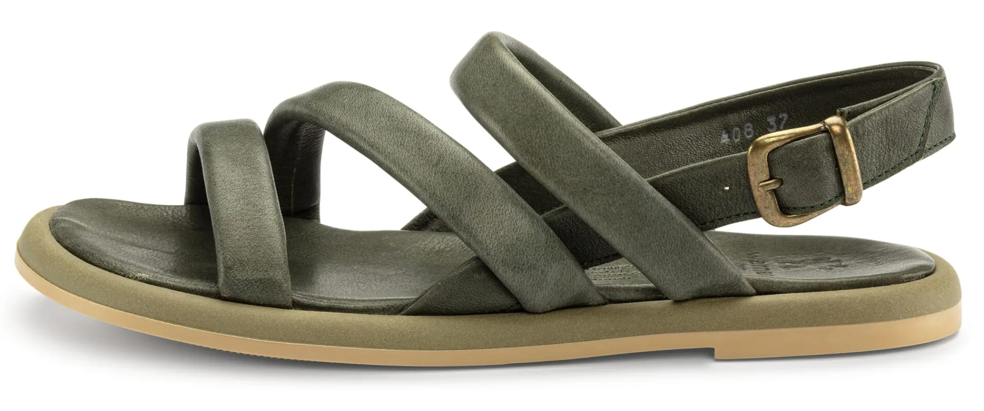 Sandalen|Freizeitschuhe * Werner Schuhe Damen-Ledersandale Grün