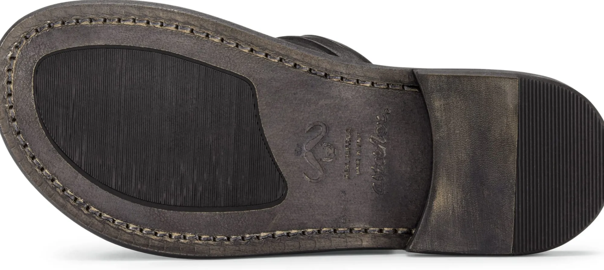 Sandalen|Freizeitschuhe * Astorflex Damen-Ledersandale geflochten Schwarz